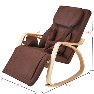 Full Massage Function Air Pressure Comfortable Relax Rocking Chair, Lounge Chair Relax Chair - Brown