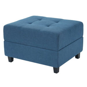 Navy Tufted Ottoman