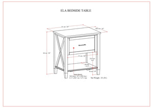 Ela - Bedside Table - Smoky Brown