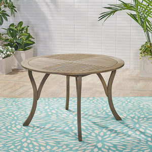 Hermosa Outdoor Acacia Wood Circular Dining Table