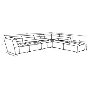 Nevve - 6 Piece Upholstered Tufted Sectional - Ivory