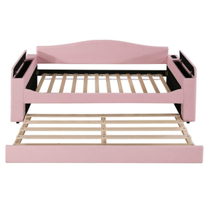 Upholstered Daybed With Storage Armrests, Trundle And Latest Integrated tooth Audio System