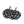 Set of 2 Fabric Black Pumpkins