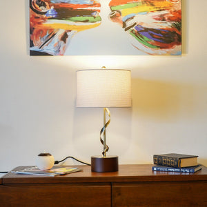 Nightstand Desk Lamp With Twisted Base - White