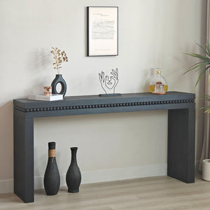 Modern Rustic Wood Table, Rectangular Living Room Center Table With Floating Top Design