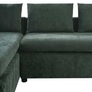 Modern L Shaped Sectional Sofa With Upholstery And Wooden Storage