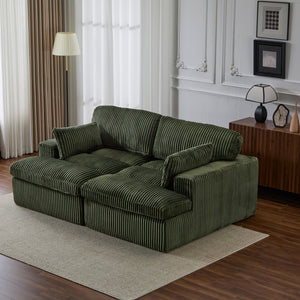 Double Chaise Lounge Chair, Oversized Upholstered Sleeper Cloud Couch