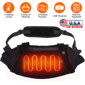 Electric Heated Hand Muff Hand Warmer Pouch Heated Waist Pouch for Winter with 3 Heating Levels Indoor Outdoor Machine Washable