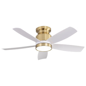 Flush Mount Ceiling Fan with LED Light and Remote Control