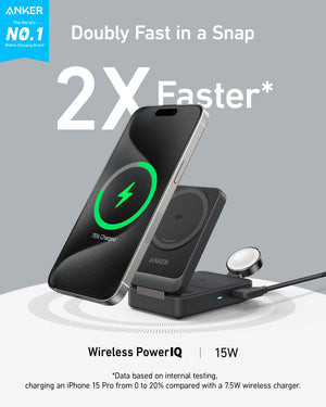 Anker MagGo Wireless Charging Station (Foldable 3-in-1) - TRAPSKI