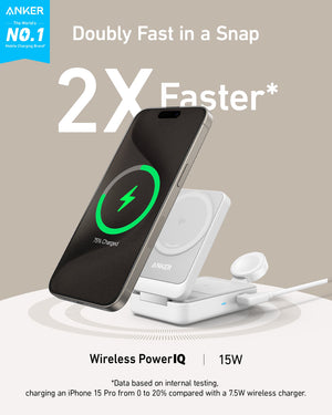 Anker MagGo Wireless Charging Station (Foldable 3-in-1) - TRAPSKI