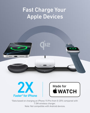 Anker MagGo Wireless Charging Station (3-in-1, Foldable Pad) - TRAPSKI