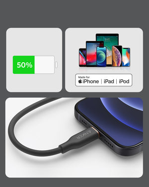 Anker <b>641</b> USB-C to Lightning Cable (Flow, 3 ft Silicone) - TRAPSKI