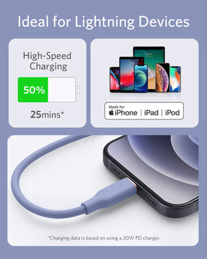 Anker <b>641</b> USB-C to Lightning Cable (Flow, 3 ft Silicone) - TRAPSKI