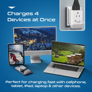 Switzerland Travel Adapter | Type J - USB-A & USB-C Ports + 2 USA Outlet (AP-11A) - TRAPSKI