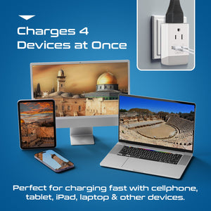 Israel, Palestine Travel Adapter | Type H - USB-A & USB-C Ports + 2 USA Outlet (AP-14) - TRAPSKI