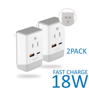 Australia, China Travel Adapter | Type I - USB-A & USB-C Ports + 2 USA Outlet (AP-16) - TRAPSKI