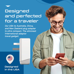 Australia, China Travel Adapter | Type I - USB-A & USB-C Ports + 2 USA Outlet (AP-16) - TRAPSKI