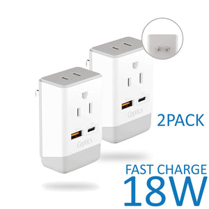 Japan, Philippines Travel Adapter | Type A - USB-A & USB-C Ports + 2 USA Outlet (AP-6) - TRAPSKI