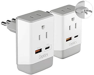 UK, England Travel Adapter | Type G - USB-A & USB-C Ports + 2 USA Outlet (AP-7)