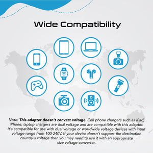 Europe (Schuko) Travel Adapter | Type E/F - USB-A & USB-C Ports + 2 USA Outlet (AP-9) - TRAPSKI