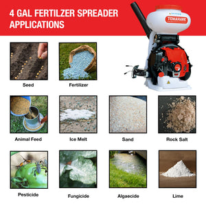 4 Gal Motorized Fertilizer Spreader Broadcast Lawn Seed Ice Melt Salt