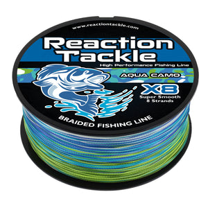 Reaction Tackle X8 Braided Fishing Line - Aqua Camo 8 Strand