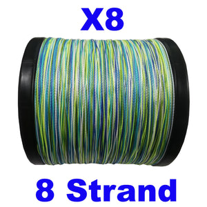 Reaction Tackle X8 Braided Fishing Line - Aqua Camo 8 Strand