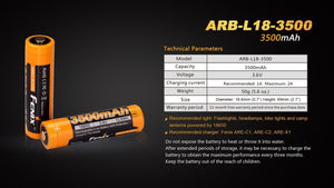 Fenix ARB-L18-3500 High-Capacity 18650 Battery - 3500mAh - TRAPSKI