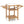 Acacia Wood Outdoor Grill Table with Faux Marble Top and Drop-Leaf Side Panels