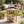 Acacia Wood Outdoor Grill Table with Faux Marble Top and Drop-Leaf Side Panels