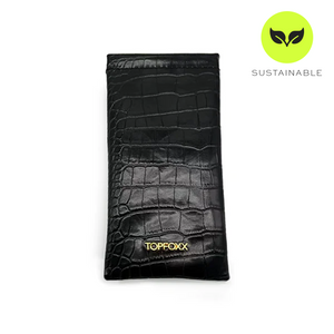 Black Faux Croco Soft Pouch - TRAPSKI