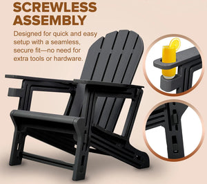 Adirondack Chair - HDPE Weather Resistant - Black