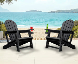 Adirondack Chair - HDPE Weather Resistant - Black