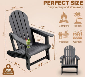 Adirondack Chair - HDPE Weather Resistant - Black