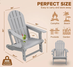 Adirondack Chair - HDPE Weather Resistant - Grey