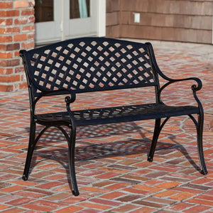 Antique Bronze Cast Aluminum Patio Bench