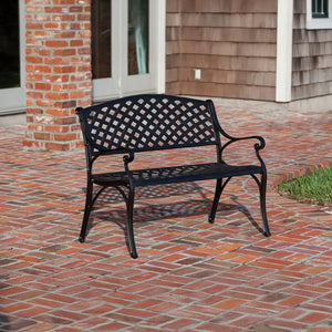 Antique Bronze Cast Aluminum Patio Bench