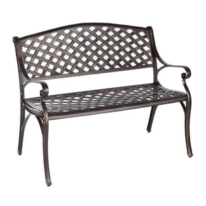 Antique Bronze Cast Aluminum Patio Bench