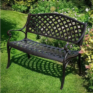 Antique Bronze Cast Aluminum Patio Bench