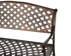 Antique Bronze Cast Aluminum Patio Bench