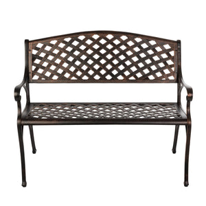 Antique Bronze Cast Aluminum Patio Bench