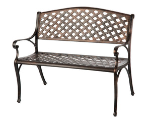 Antique Bronze Cast Aluminum Patio Bench