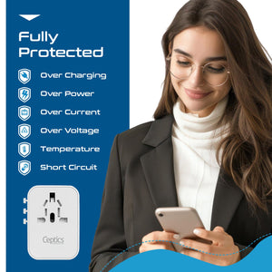 30W 6 in 1 Universal Travel Adapter - 2 USB-A + 3 USB-C - Max. 30W (6A) - White (UP-30KU-WH) - TRAPSKI
