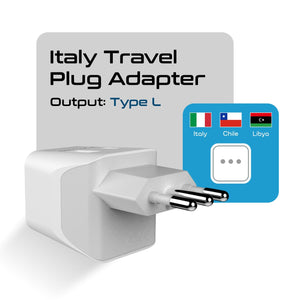 Italy Travel Adapter - Type L - Dual USB (CTU-12A)