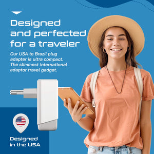 Brazil Travel Adapter | Type N - USB-A & USB-C Ports + 2 USA Outlet (AP-11C) - TRAPSKI