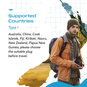 Australia, New Zealand, China Travel Plug Adapter - Type I - 5 in 1 - Ultra Compact (PTU-16) - TRAPSKI