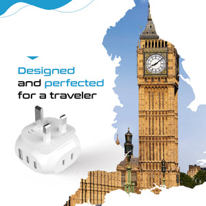 UK, England Travel Adapter Plug - Type G - 5 in 1 - Ultra Compact (PTU-7) - TRAPSKI