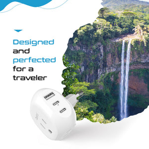 European Travel Plug Adapter - Type C - 5 in 1 - Ultra Compact (PTU-9C) - TRAPSKI