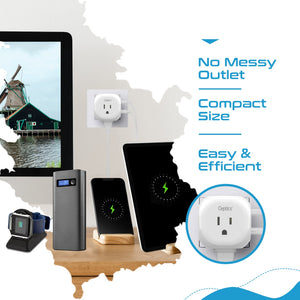European Travel Plug Adapter - Type C - 5 in 1 - Ultra Compact (PTU-9C) - TRAPSKI